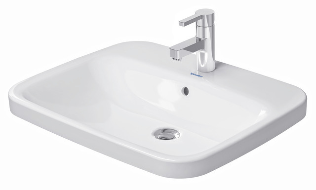 DU Einbauwaschtisch DuraStyle 615 mm EB v.oben, m.ÜL, m.HLB, 1 HL, weiß