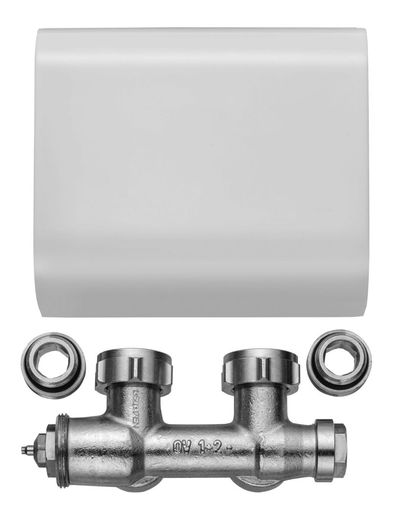Kermi Ventilhahnblock für Geneo circle Eckform, Blende RAL9016, 1 Stück/VPM