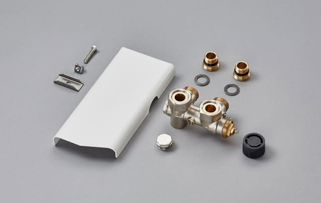 ZE Zubehör Zehnder Anschluss-Armatur Blende lang, Sonderfarbe, für Yucca+W