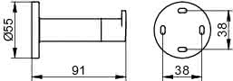 KEUCO Handtuchhaken Plan 14911, kpl. m. Türpuffer, schwarz