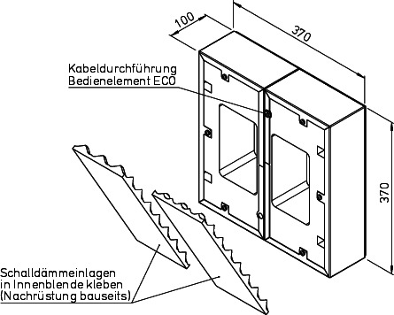 Helios KWL 60 SDS Schalldämmset Rahmen isol. m. Dämmzuschnitt f.Innenbl.
