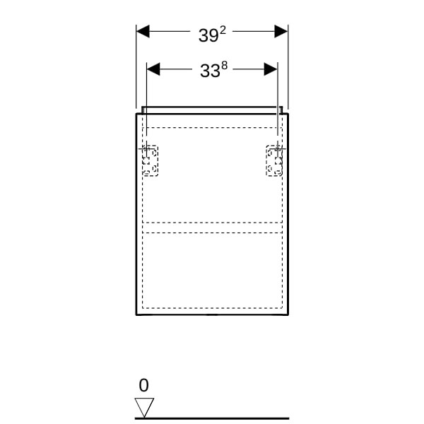 Geberit Acanto US für HWB B:40cm, m. 1 Tür weiß hgl.