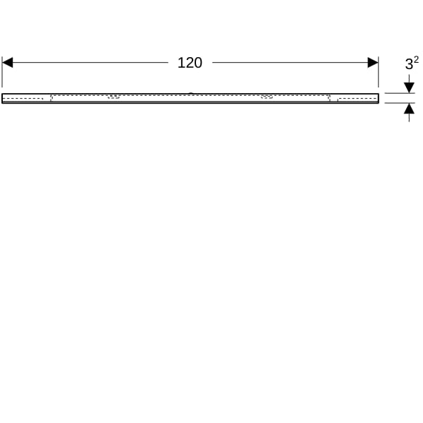 Geberit Option Lichtspiegel Beleuchtung beidseitig, 120x65x3,5cm