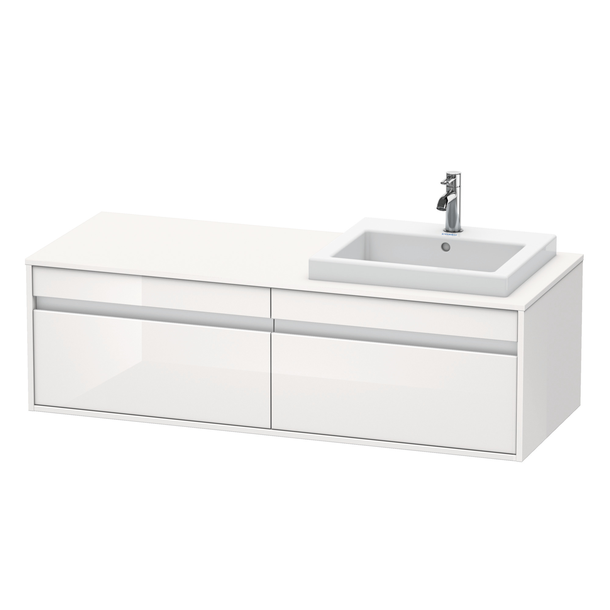 Duravit WTU wandhängend Ketho 550x1400x426mm 2 Auszüge, für EBWT re., weiß hochglanz