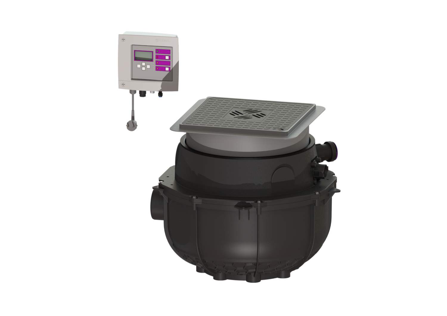 KESSEL-Hebeanlage Aqualift S Compact Tronic, GTF 1200, res., Bodenpl., schw.