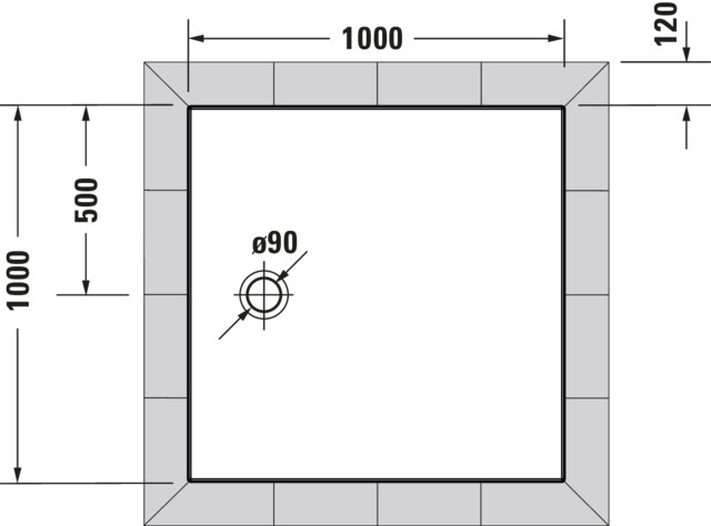 Duravit Tempano Duschwanne 1000x1000x40mm Weiß