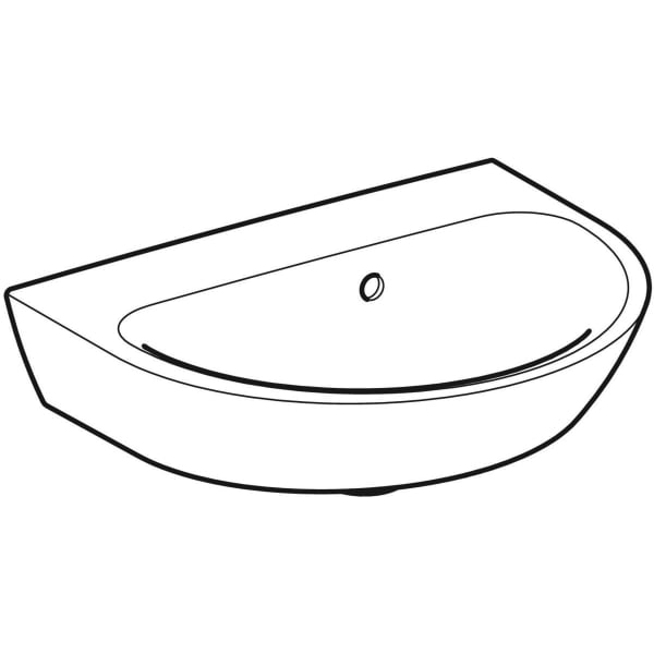 Geberit Renova Handwaschbecken, 50x40cm o. Hl., m. Ül., weiß, KeraTect