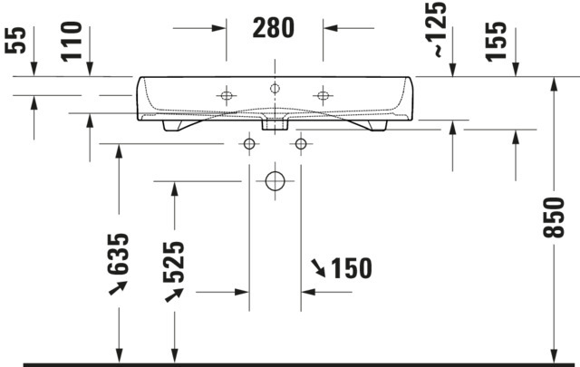 Duravit Qatego WT, 800mm mit HLB, HL 1, mit ÜL, Weiß HG