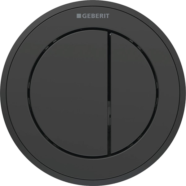 Geberit Typ 10 Fernbetätigung, rund, pmeum. 2-M-Sp., Möbeldrücker, schw glzd / swm