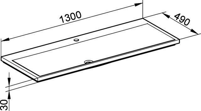 KEUCO Mineralguss-WT Royal Reflex 34081 für 1 Loch Armaturen, weiß