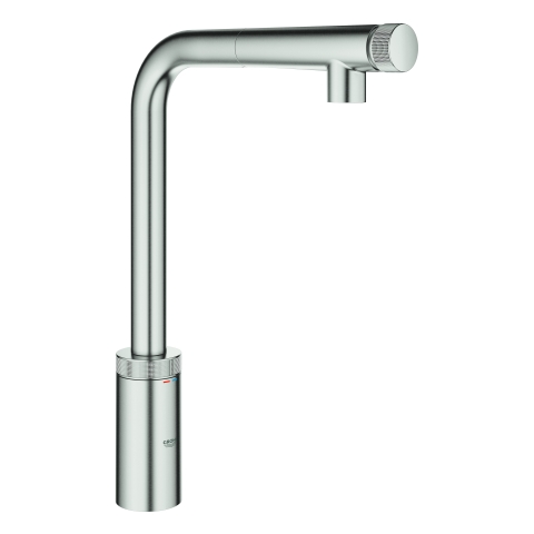 GROHE SPT-Batterie Minta Smart Control 31613 L-Ausl. azb. Spülbrause supersteel