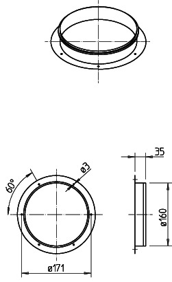 Helios FK-ZS Zusatzstutzen für Durchgangsverteiler 160 mm Durchmesser