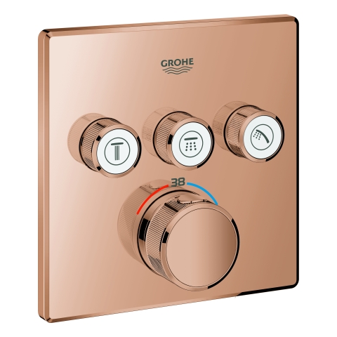 GROHE Thermostat Grohtherm SmartControl 29126 eckig FMS 3 Absperrv. warm sunset