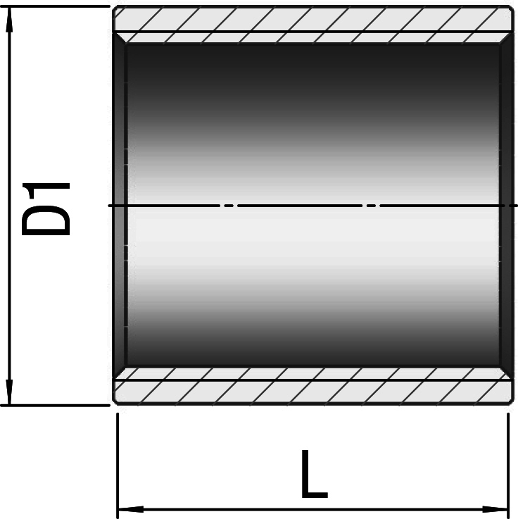 gebog316 Edelstahl-Gewindefitting 270 - Muffe 1 1/2"
