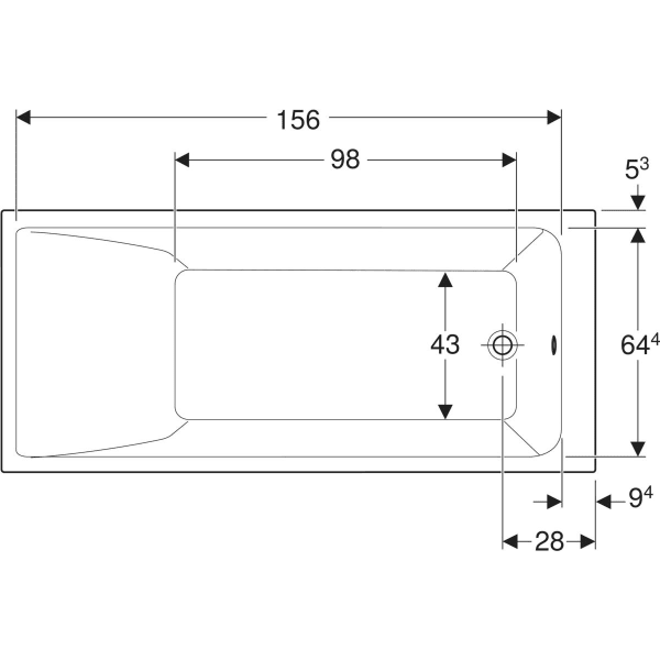 Geberit Renova Plan Rechteckbadewanne 170x75x42cm, weiß