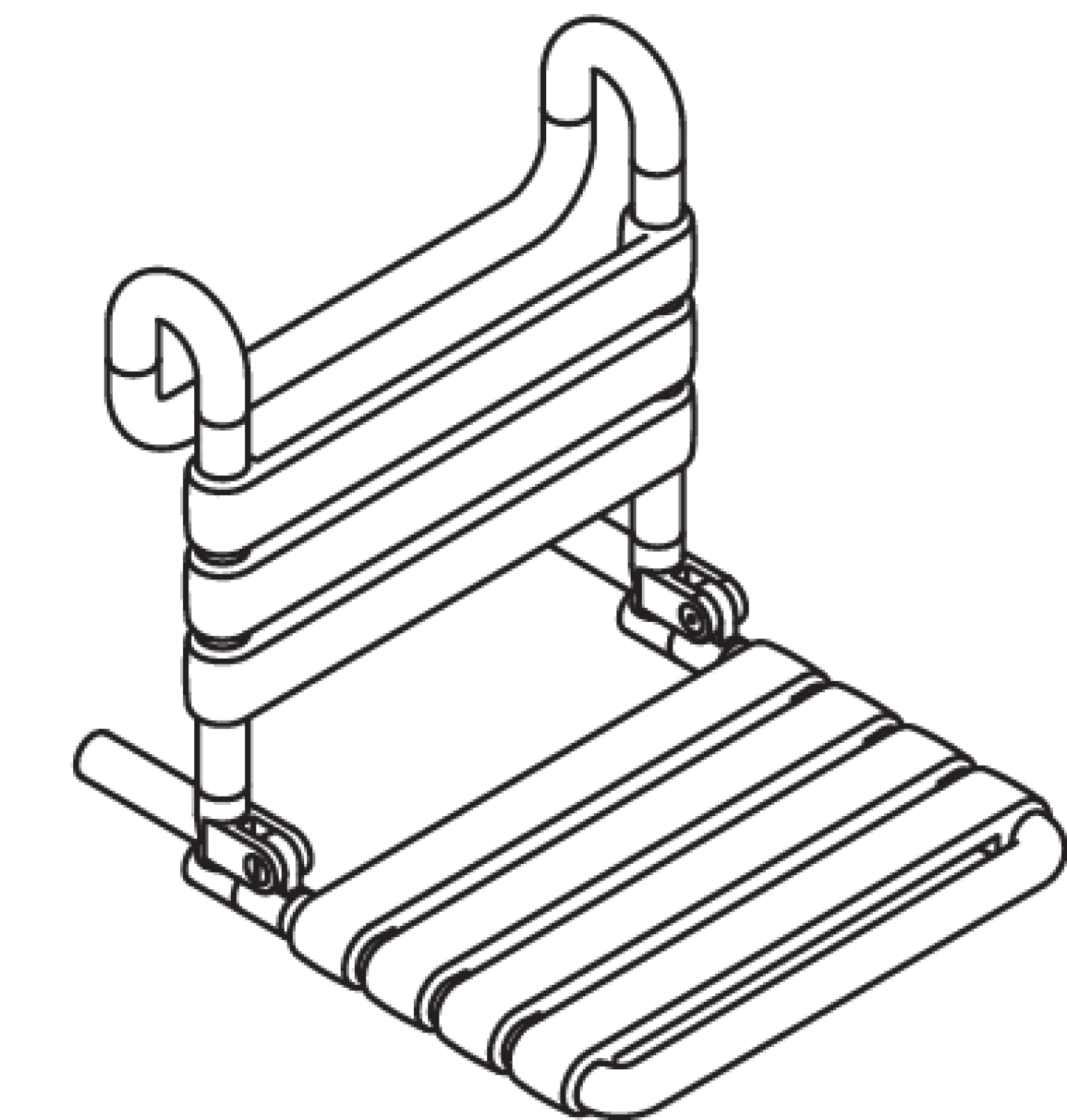 HEWI Einhängesitz, klappbar, B:450 mm, H:473 mm, T:504 mm rubinrot