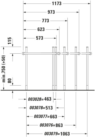 DU Metallkonsole Happy D.2 für 231810, höhenverstellbar, Chrom