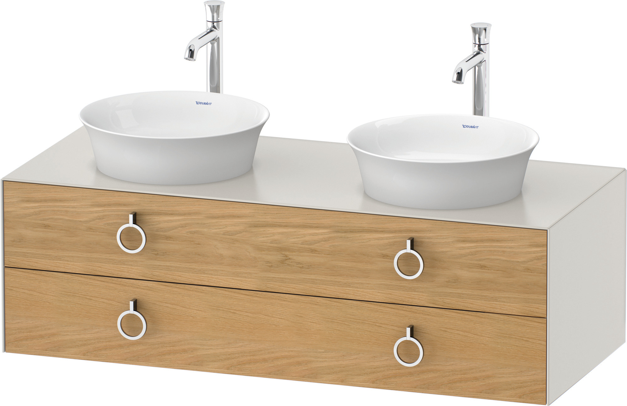 Duravit WTU wandh.White Tulip,2Schk.,m.Griff Aus.b,408x1300x550,Eiche N.M./No.W.Sdm.