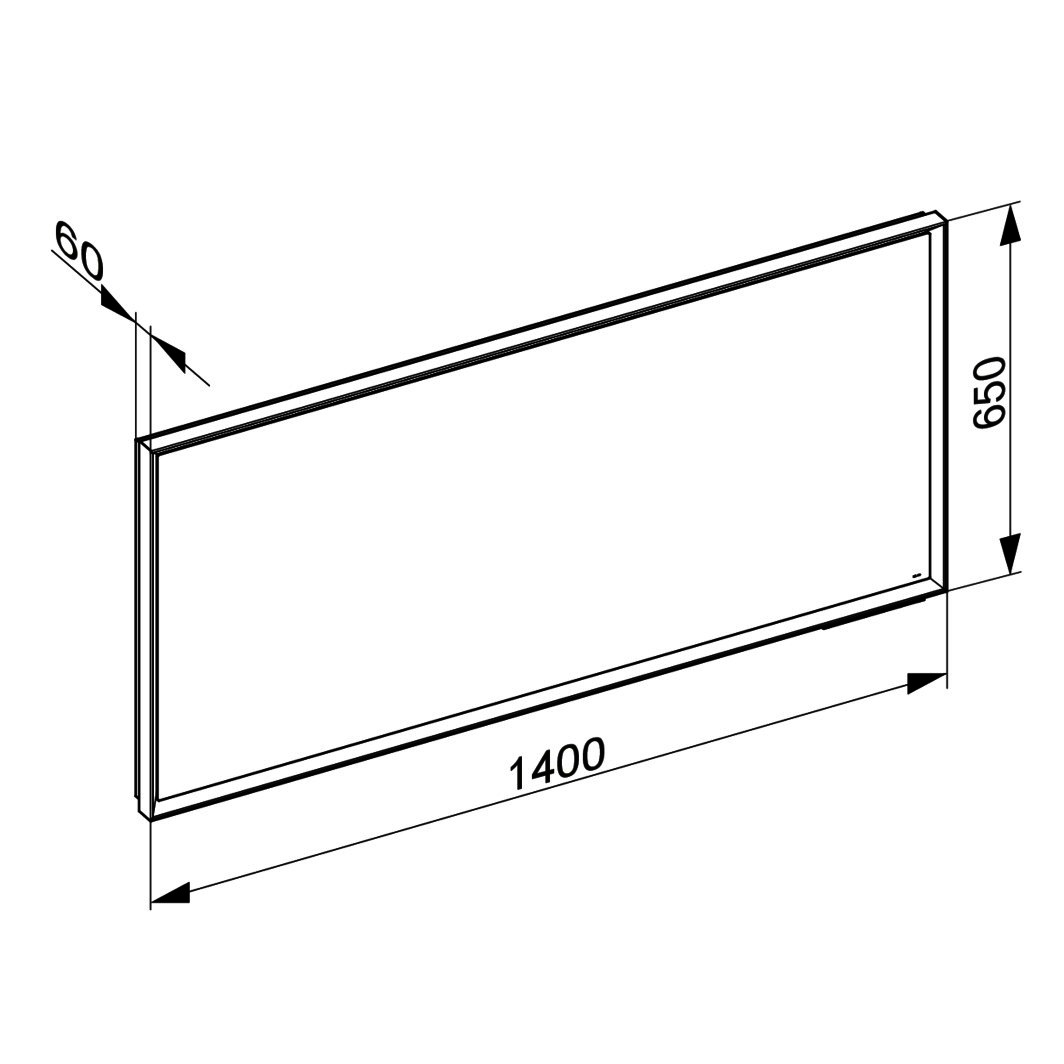 KEUCO LS R. Lumos 14597, silber-erloxiert, 1400 x 650 x 60 mm