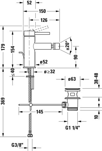 Duravit Circle Einhebel Bidetmischer Chrom HG