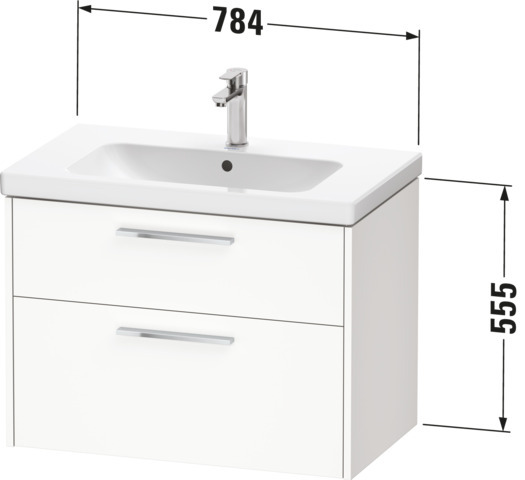 DU D-Code 2.0 WTU Wandh. Schubk. 2, 784x555x460,Griff Chrom,Basalt Matt