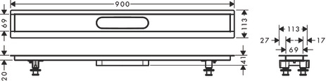 Hansgrohe Installationsset RainDrain  900 mm für Duschrinnen Fertigsets