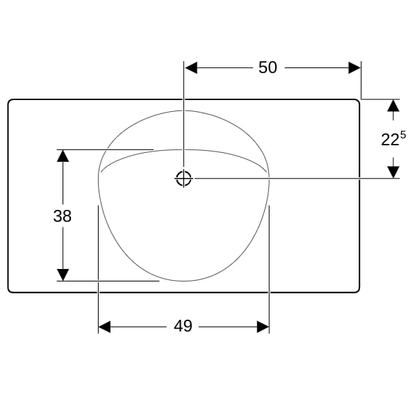 Geberit Preciosa Waschtisch mit Ablagefläche 100x55cm, o. Hl., m. Ül., weiß
