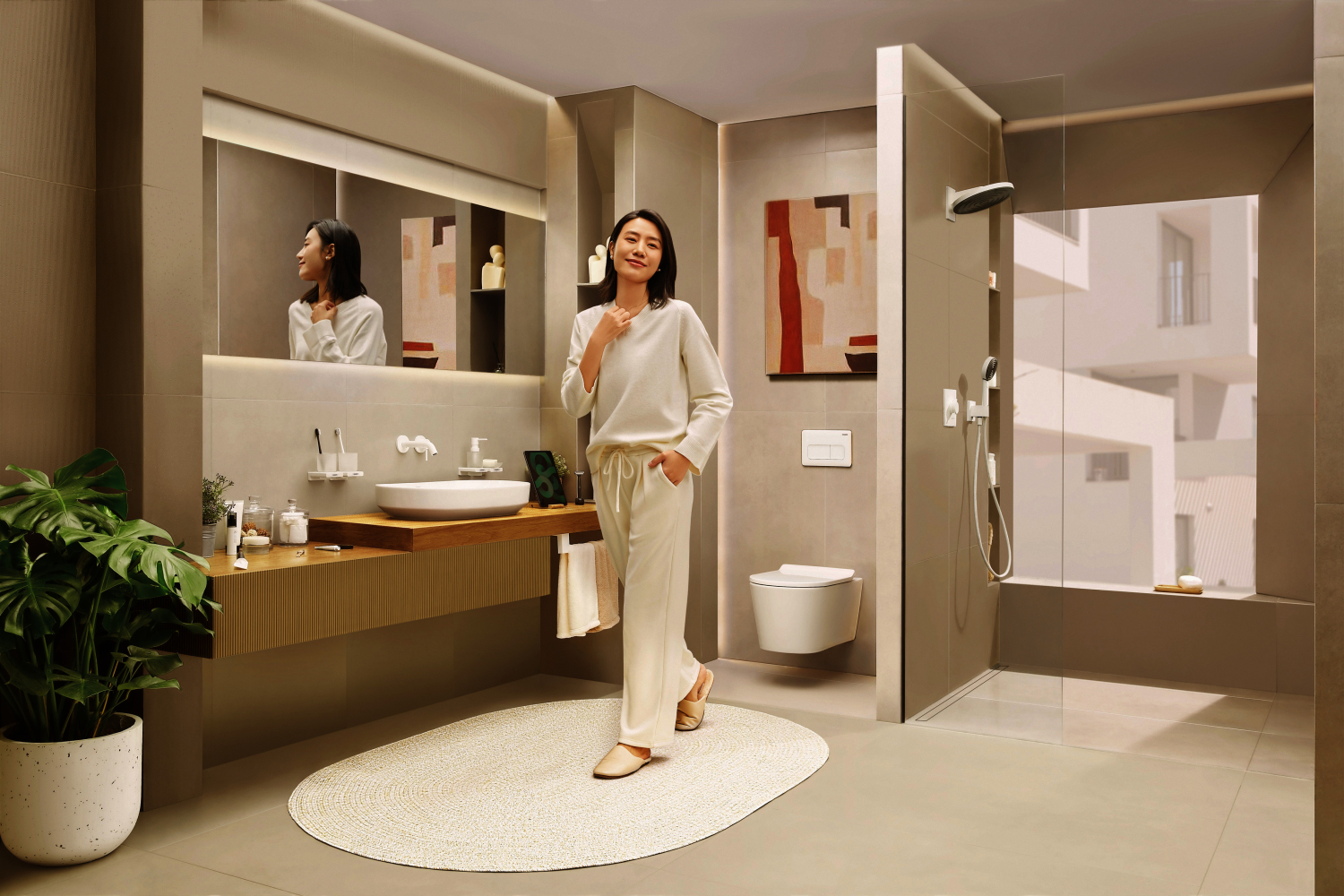 Hansgrohe 2-Loch Waschtischmischer Unterputz Tecturis S F-Set 165 mm Auslauf MW