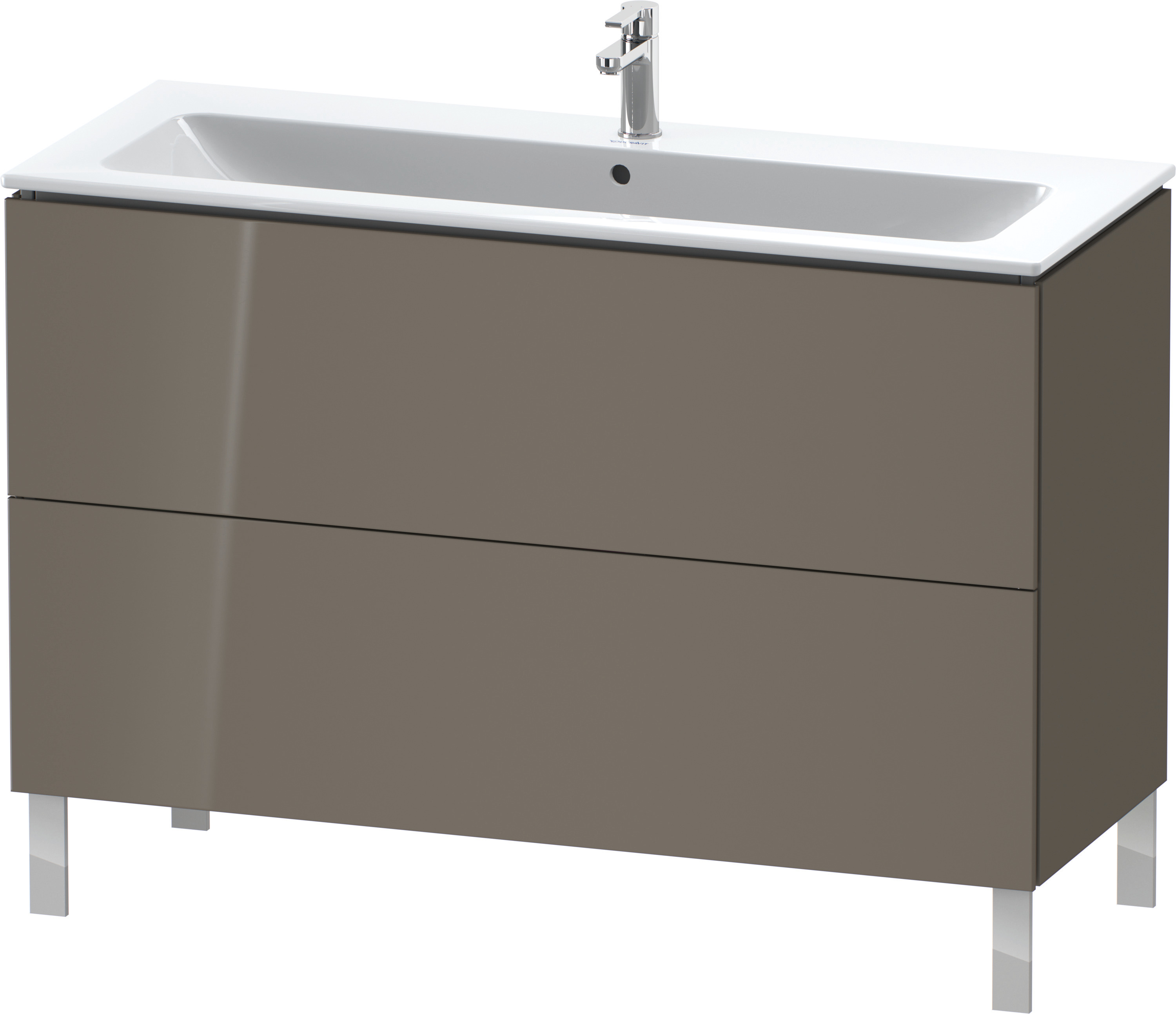 Duravit WTU stehend L-Cube 481x1220x704mm 2 Auszüge, f.233612, flannel grey hgl