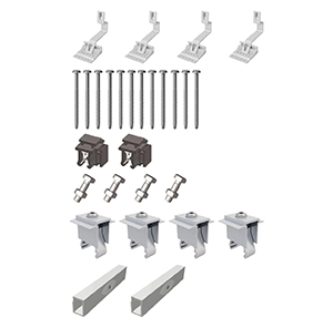 Schrägdach-Set, Silber, E +2 für Montage +2 Photovoltaikmodul
