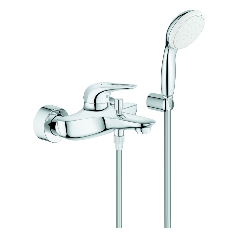 GROHE EH-Wannenbatt. Eurostyle 33592_3 mit Wandhalterset Hebel offen chrom