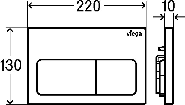 Viega WC Betätigungsplatte VfL 5 8601.1 aus Kunststoff in weiß-alpin