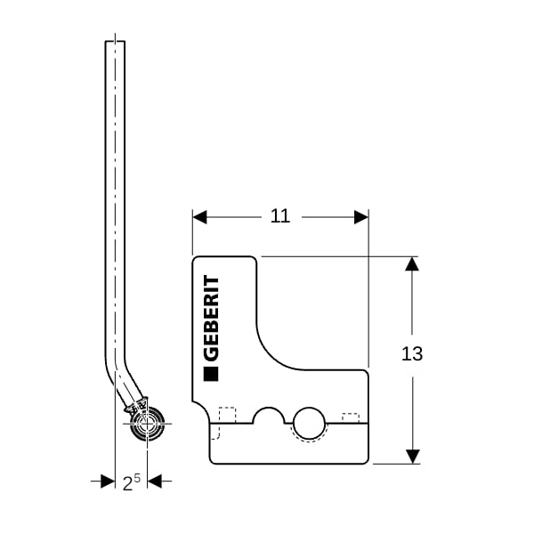 Geberit FlowFit Metallrohr-Anschluss-T-Stück m. Anschlussverschr. SiBr/Cu d20-d15-d20