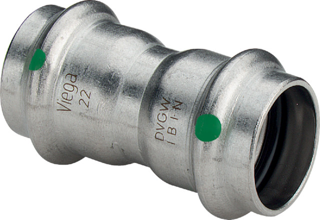 Viega Muffe mit SC Sanpress Inox 2315 in 54mm Edelstahl Viega Muffe mit SC Sanpress Inox 2315 in 54mm Edelstahl