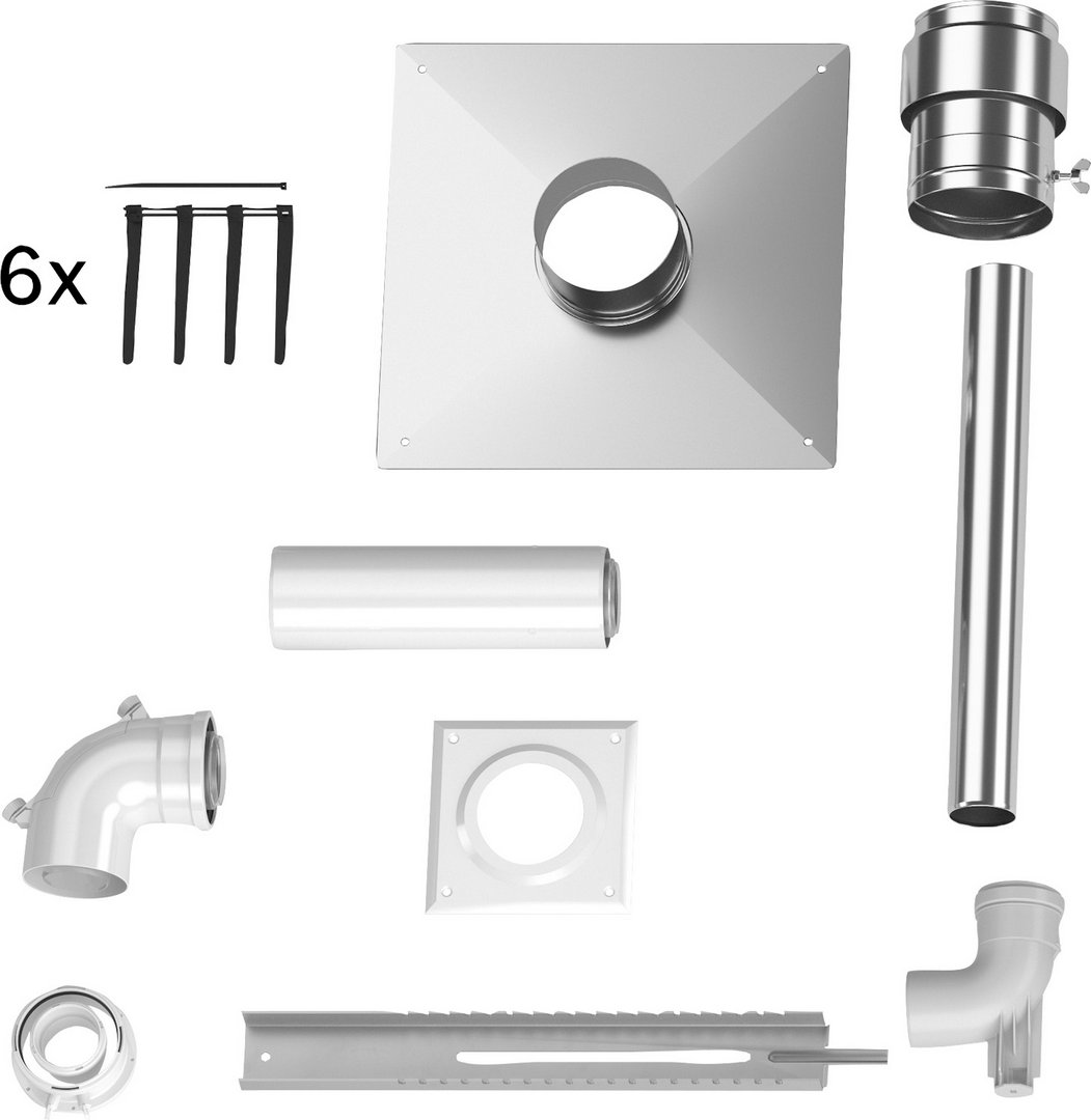 BOSCH Abgaszubehör FC-Set60-C93x Paket zum Schacht, d:60/100mm, Edelstahl