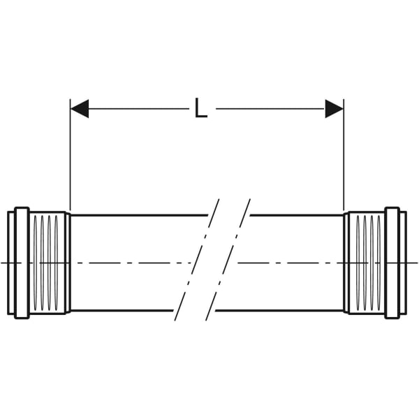 Geberit Silent-PP Rohr mit zwei Muffen d32x2 L:300cm