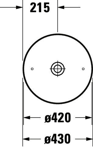 DU Aufsatzbecken Cape Cod 430mm Weiß ohne Überlauf, ohne Hahnlochbank
