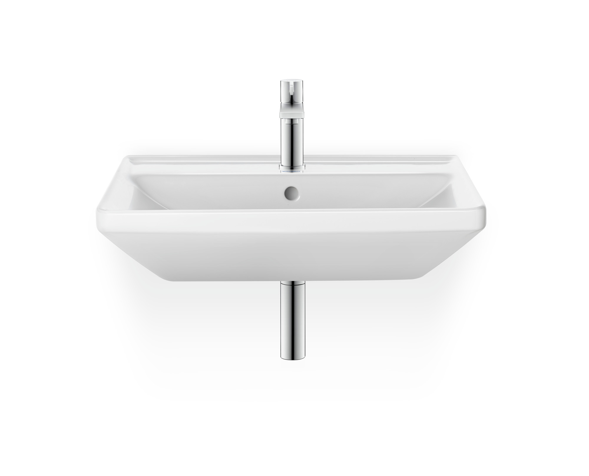 DU Waschtisch D-Neo, 550mm, weiß mit ÜL, mit HLB, 1 HL