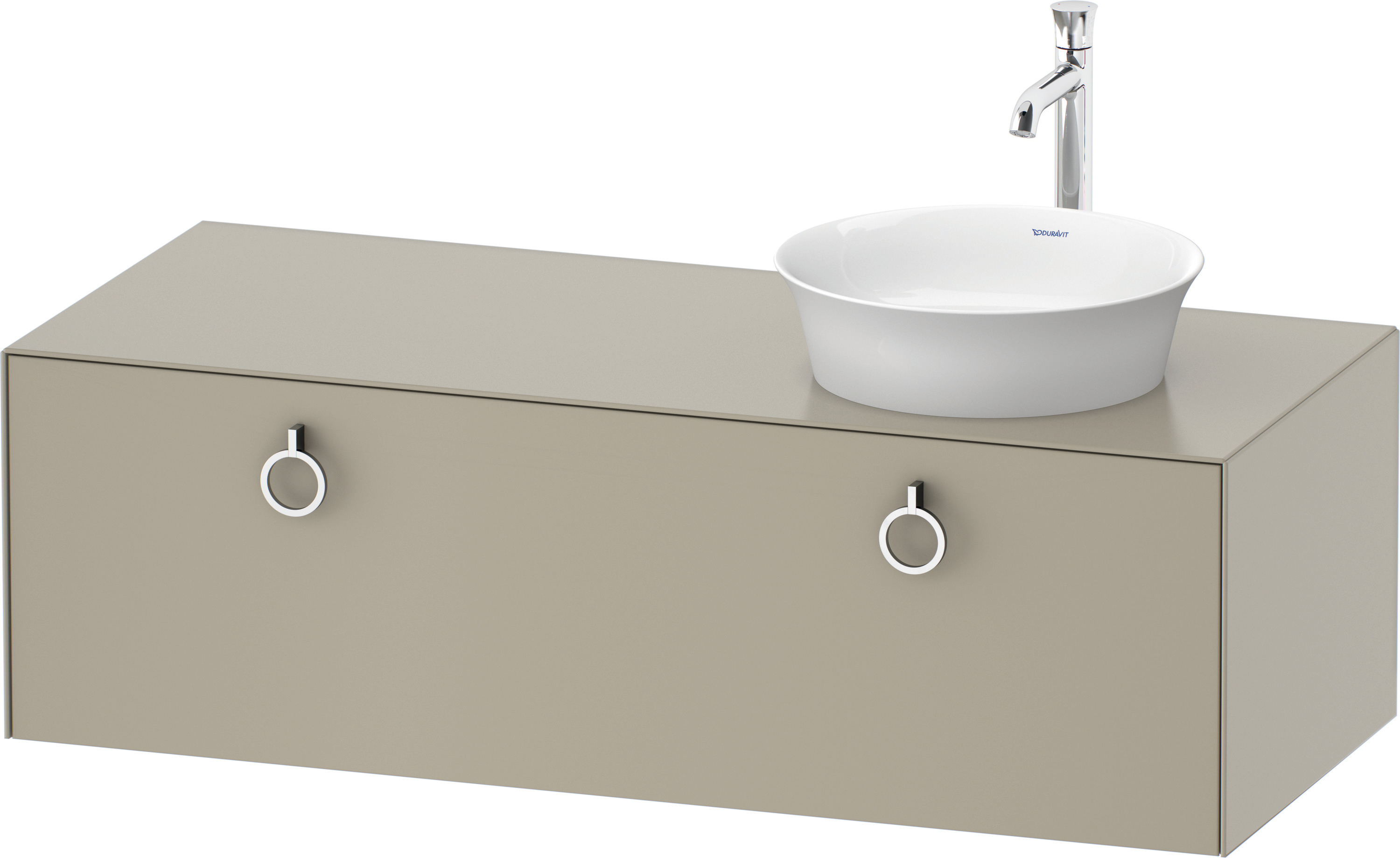 Duravit WTU wandh.White Tulip,1 Aus.,m.Griff Aus.r,408x1300x550,Taupe Seidenmatt