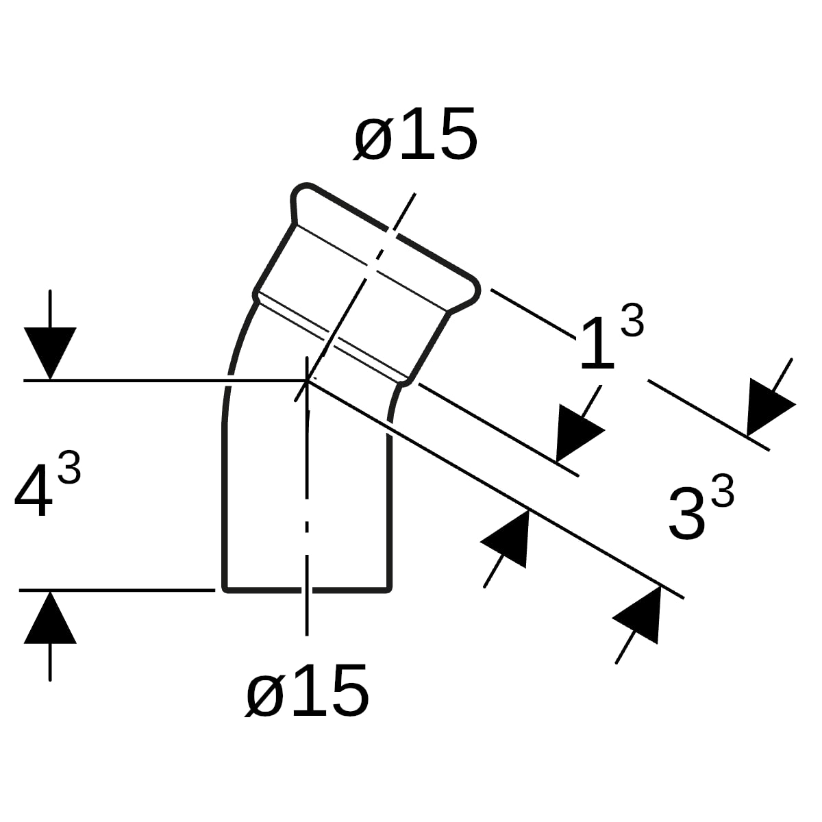 Geberit Mapress Edelstahl Bogen 30Gr d15 mit Einschubende