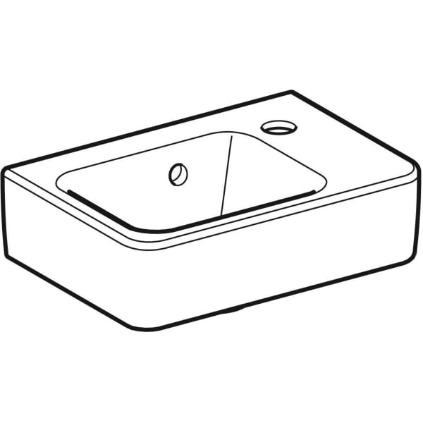 Geberit Renova Plan HWB, verk. Ausladung 36x25cm, m.Hl., m.Ül., weiß, KeraTect