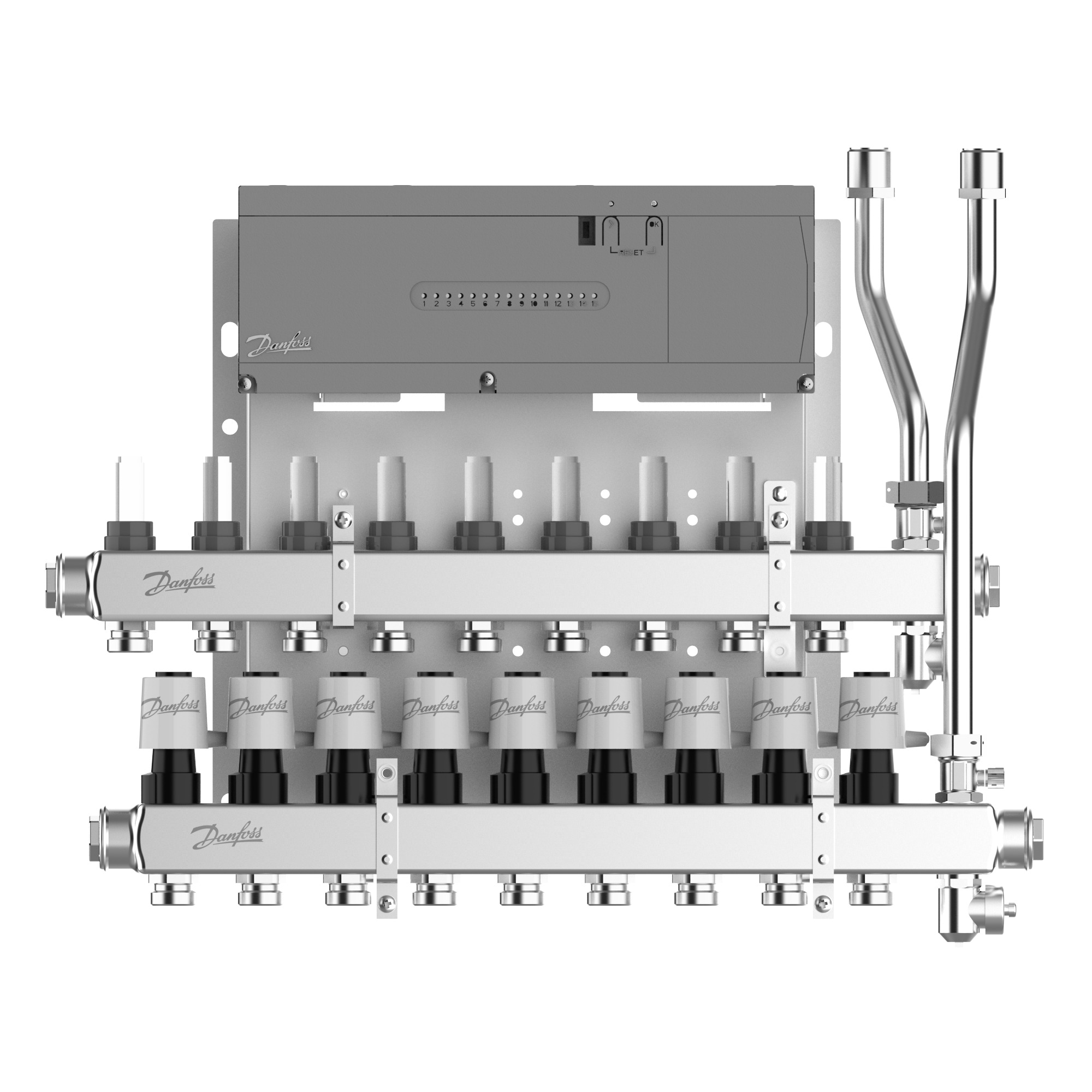 Danfoss Heizkreisverteiler Typ SGCi 9 HK u. Icon2 Hauptregler, TWA-A 230V