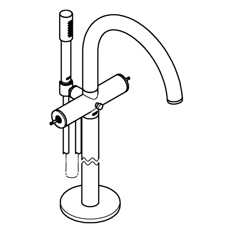 GROHE Wannenbatterie Atrio Private C. 25227 BM für Hebelgriffe warm sunset