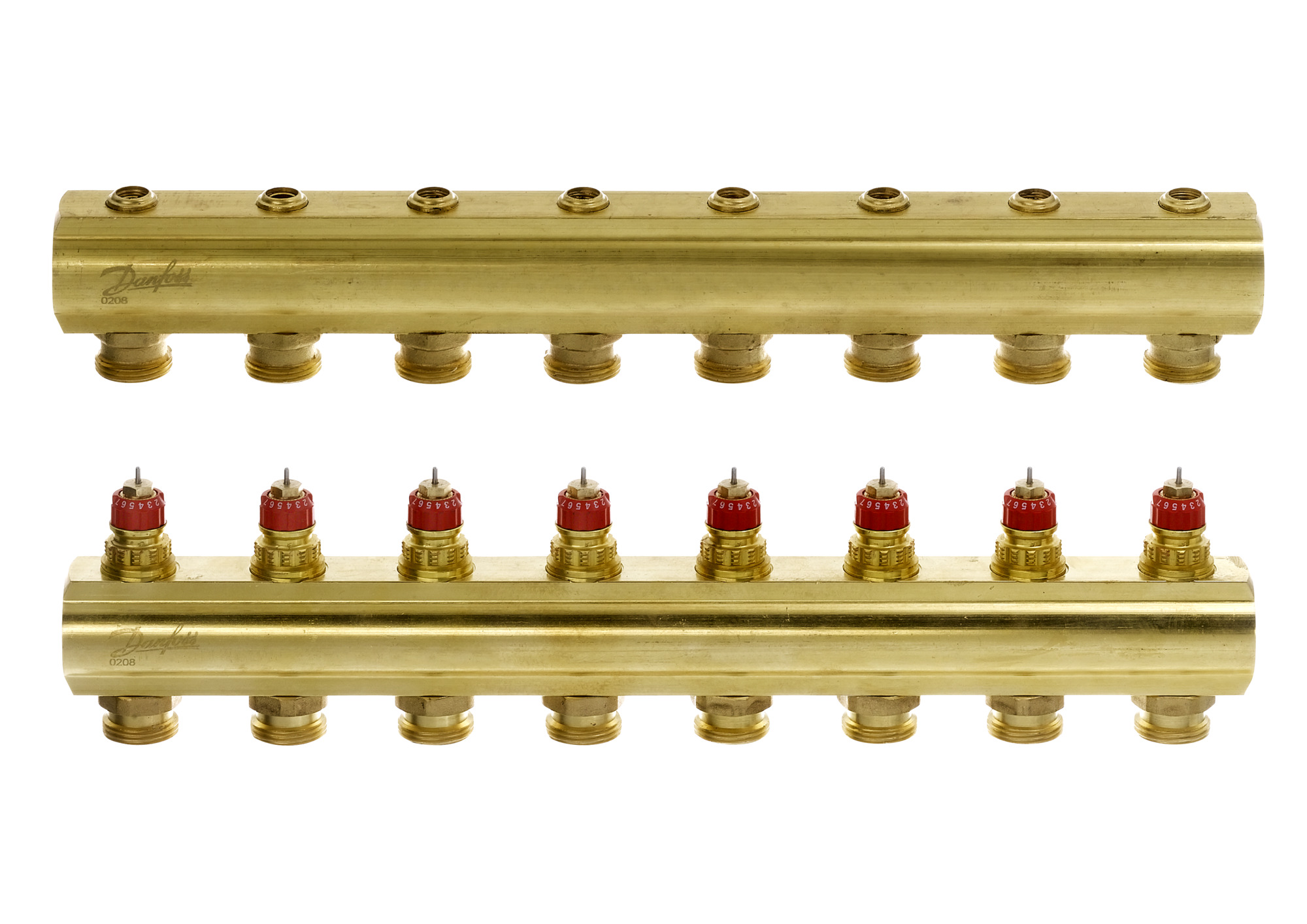 Danfoss FBH-Verteiler FHF-8 8 Kreise, ohne Durchflussanzeige
