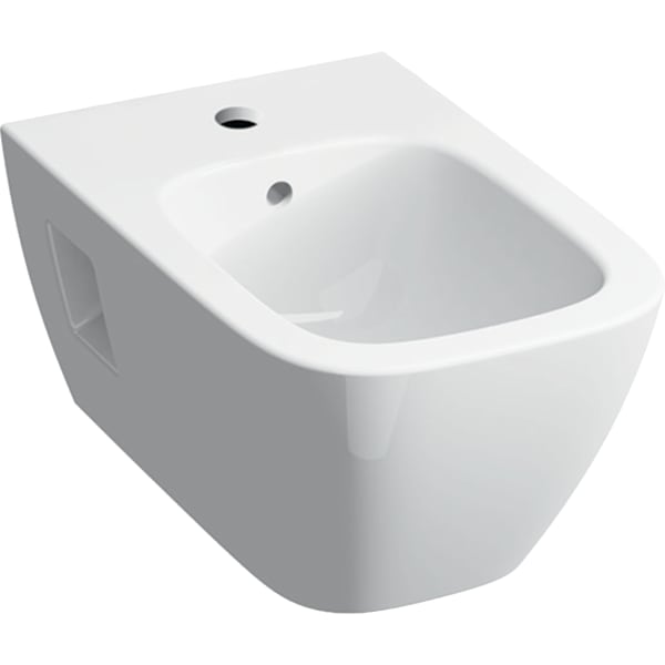 Geberit Renova Plan Wandbidet teilgeschlossene Form, m. Ül., weiß Tect