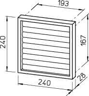 HELIOS Verschlussklappe VK200, 180/200 mm hellgrau