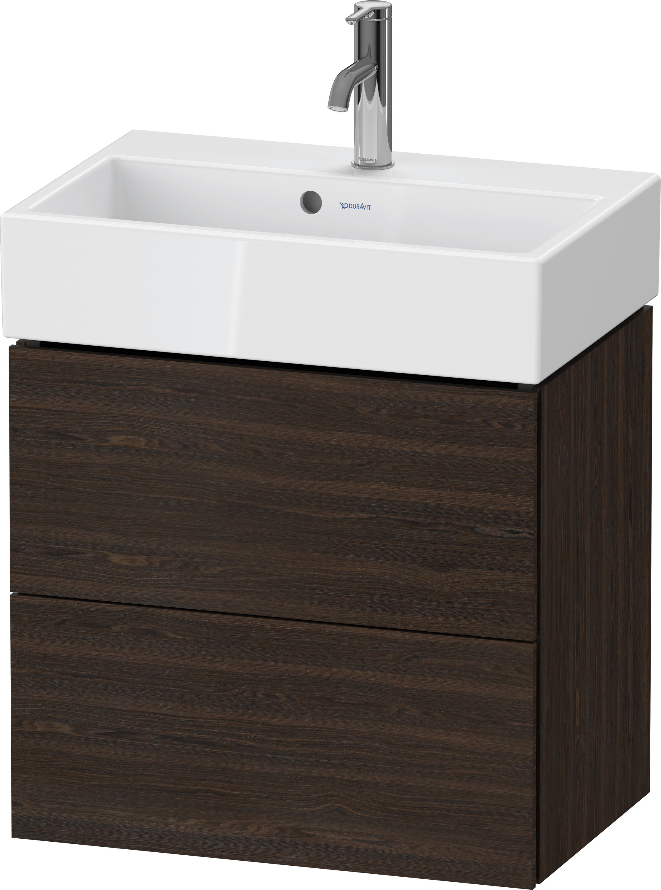 Duravit WTU L-Cube wandhängend, 2 Schubk. 544x584x391mm, Nussbaum gebürstet