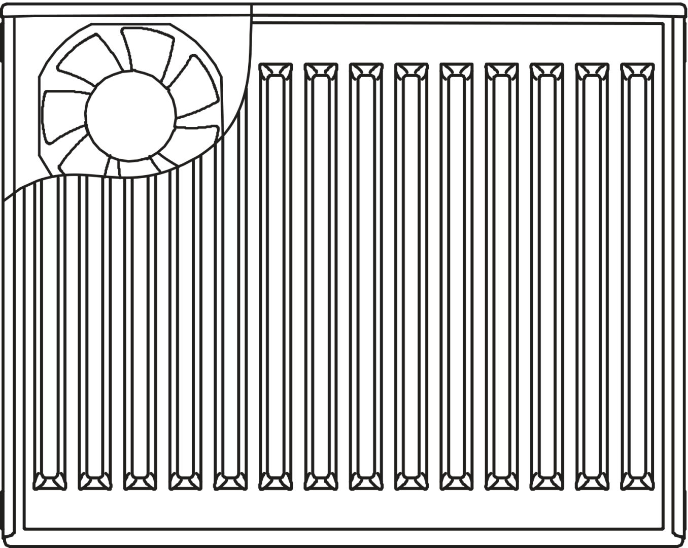 Kermi x-flair Profil-K T22 954x100x1400 RAL9016, 10bar, m.Abd, BK