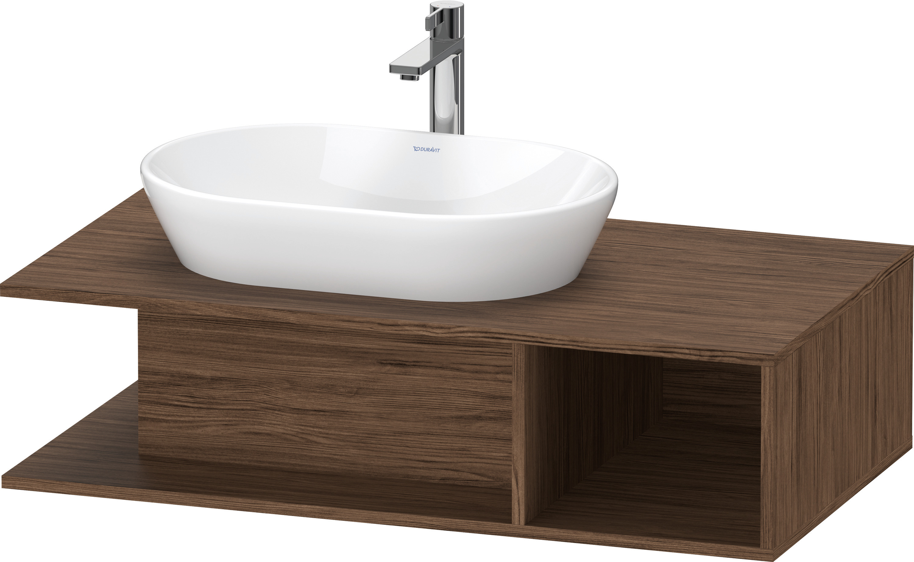 Duravit D-Neo WTU wandh.,1 offenes Fach r., 260x1000x550mm, Nussbaum Dunkel