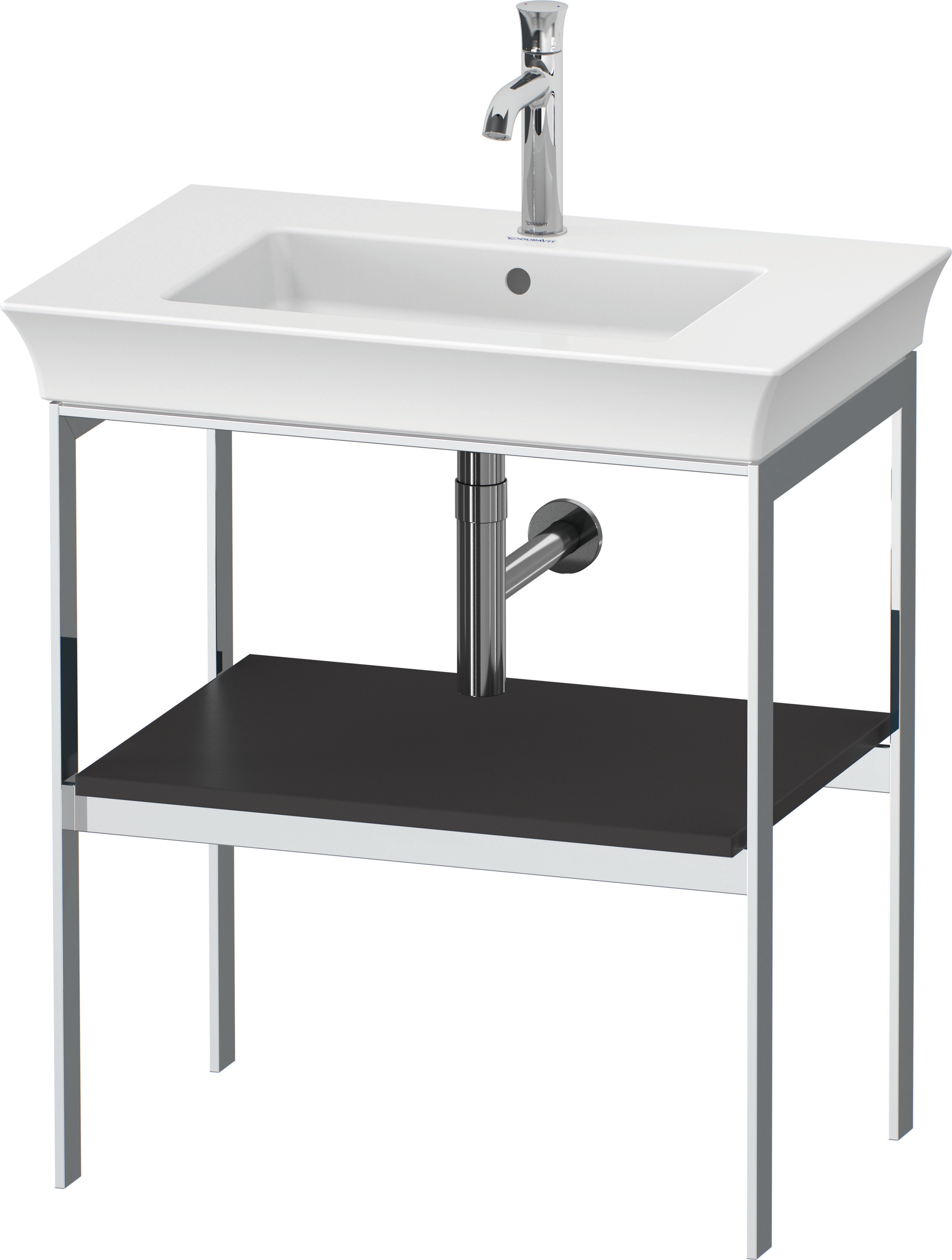 Duravit Metallkonsole bodenst. White Tulip 760x684x450mm, Graphit Seidenmatt